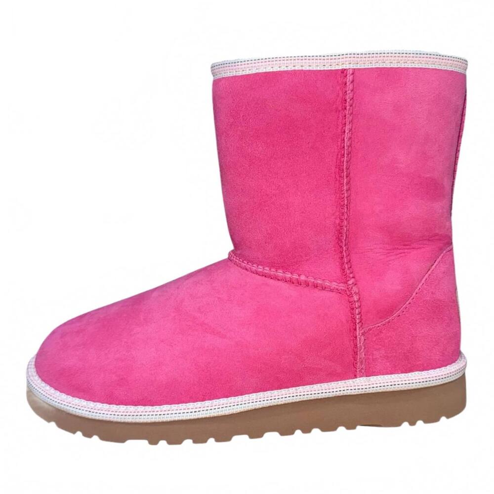 NEW UGG kid's classic short weave boot in pink